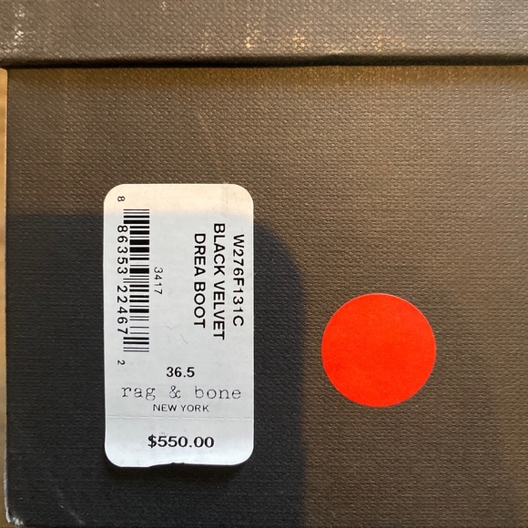 NIB - Rag & Bone Drea Black Velvet Boot - size 6.5 - Picture 14 of 14